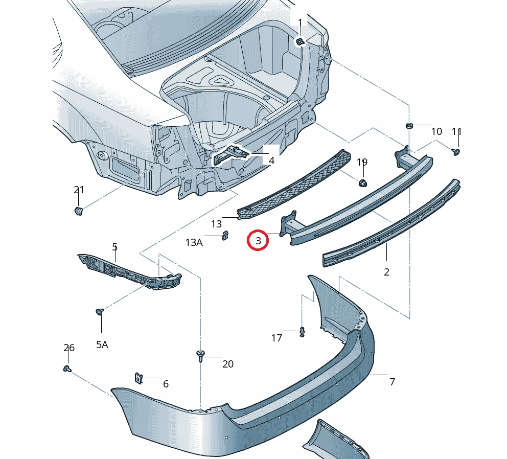 фото №9, Volkswagen golf jetta bora балка усилитель бампера задняя оригинальный номер 1k5807305