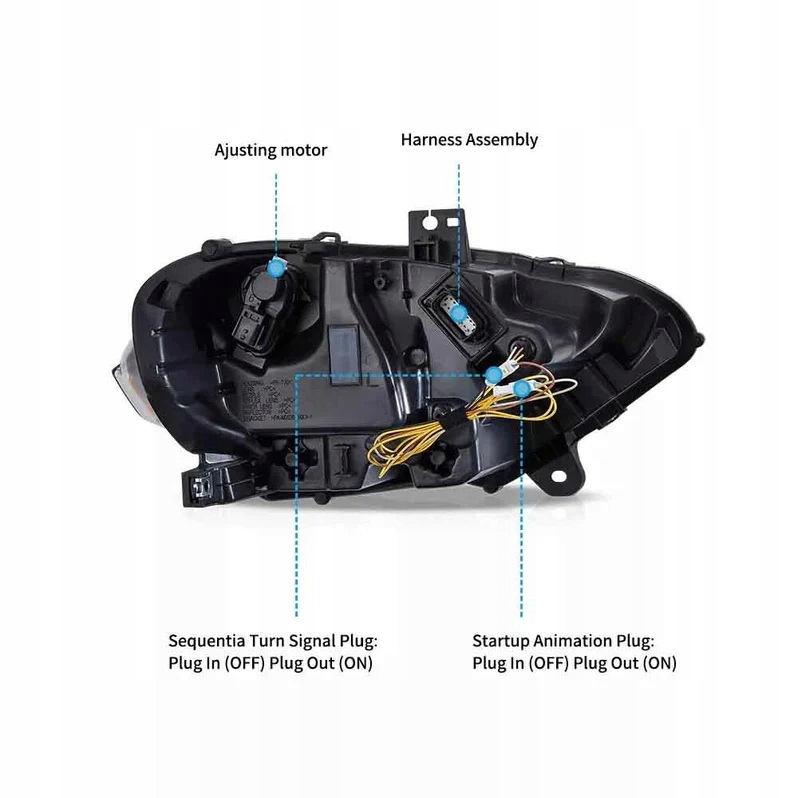 фото №16, Фары лампы kpl full led neon тюнинг new ford mustang vi 6 lift 18-23