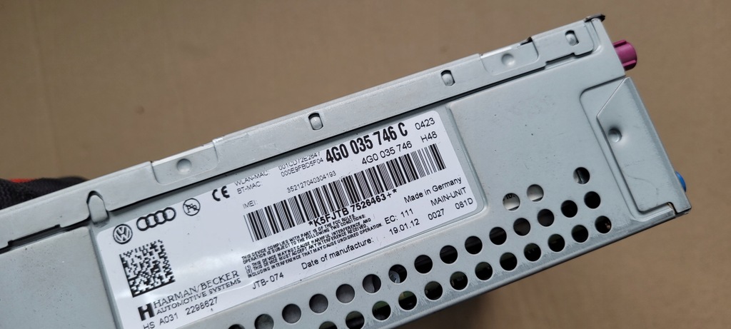 фото №9, A7 4g считыватель блок mmi 3g 4g0035746c a6 c7 4g