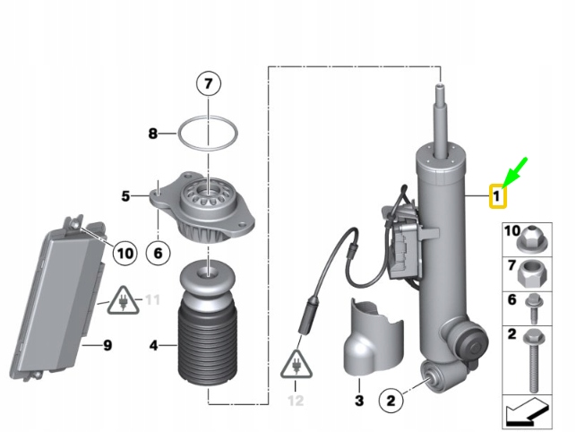 фото №10, Bmw 5 gran turismo f07 rear left shock абсорбер 6796943 37126796943