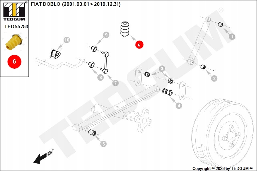 Купить Отбойник рессора fiat t doblo 05-09 универсальный версия панорама tedgum ted55753