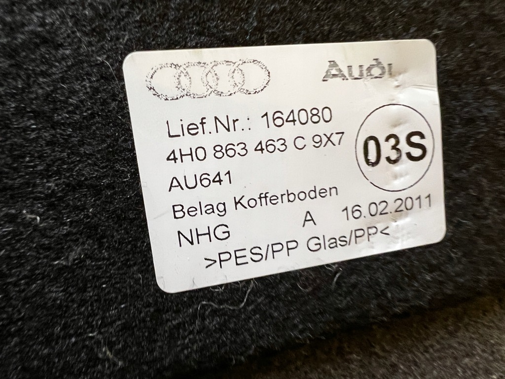 фото №5, Обшивка пол багажника audi a8 d4 9x7