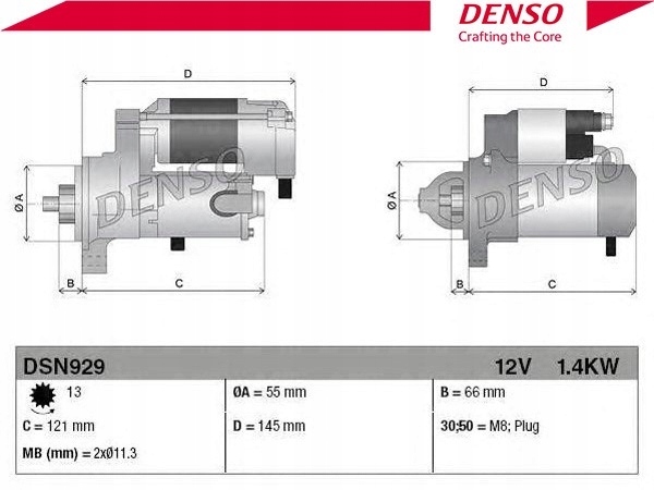 Стартер 12v 1 4kw lexus rx toyota avensis ver Оригінал