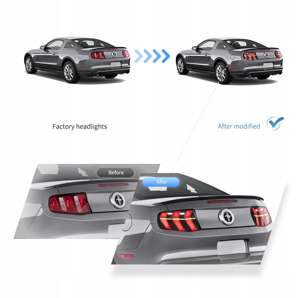 фото №11, Лампы задняя kpl full led neon диоды animacje тюнинг ford mustang v 5 lift 09-