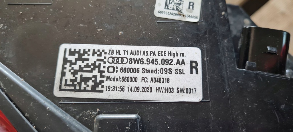 фото №13, Rs5 8w lift s5 a5 лампа правая правый задняя led sportback 8w6945092aa