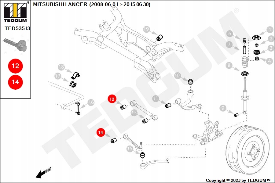 фото №9, Болт l/p эксцентриковая, oś задняя, регулировочный mitsubishi lancer viii,
