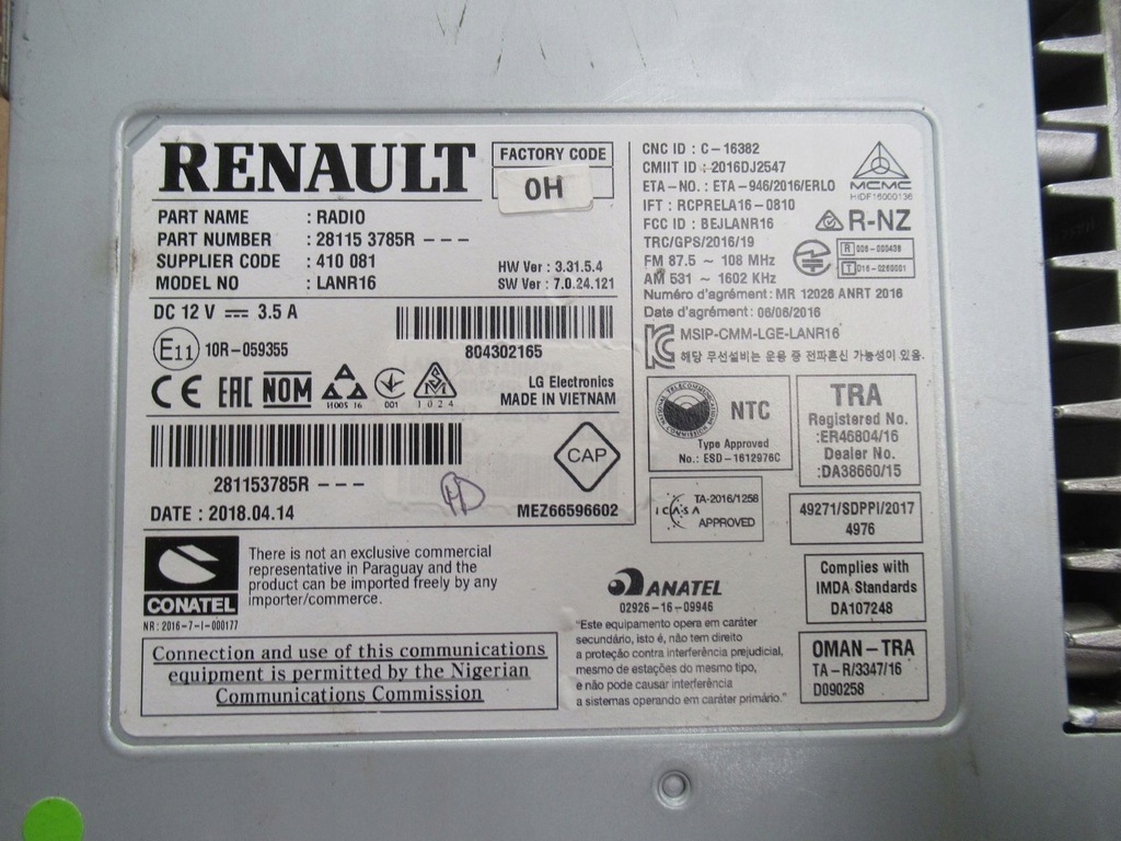 фото №3, Радіо навігація renault talisman 281153785r