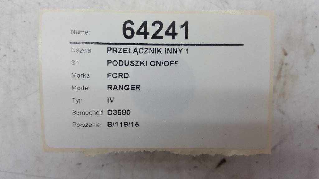 фото №2, Переключатель подушек подушка безопасности ranger iv bt50 2012