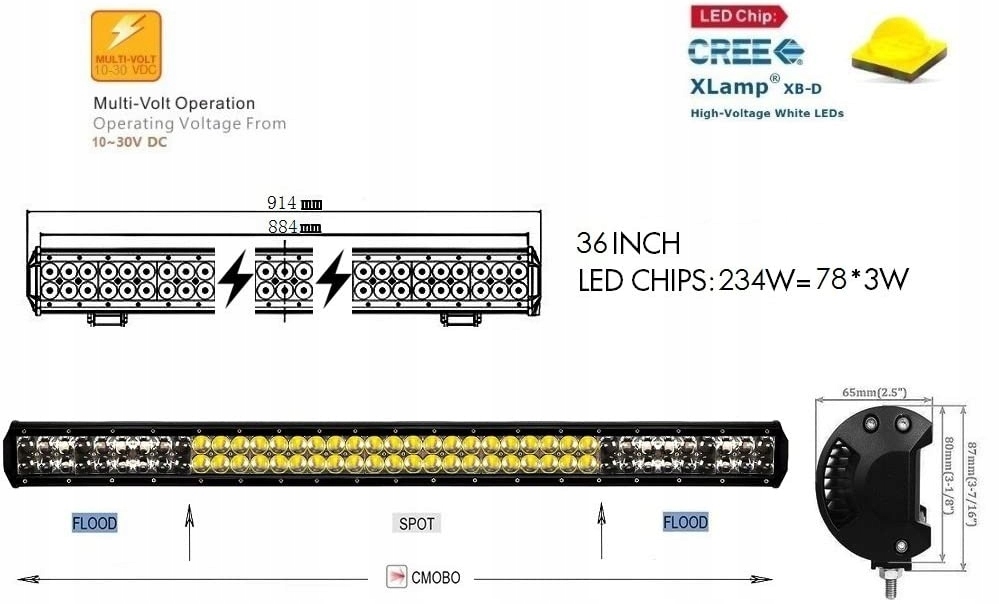 фото №8, Фара робочий afterpartz d4 led 234w - outlet sama лампа !