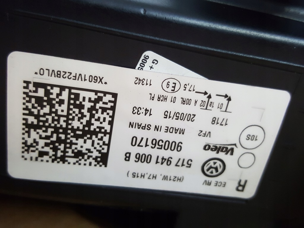 фото №7, Vw sportsvan 517 517947006b лампа правий перед