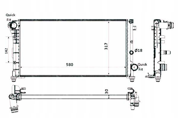 фото №1, Nrf радиатор fiat panda 1,1/1,2