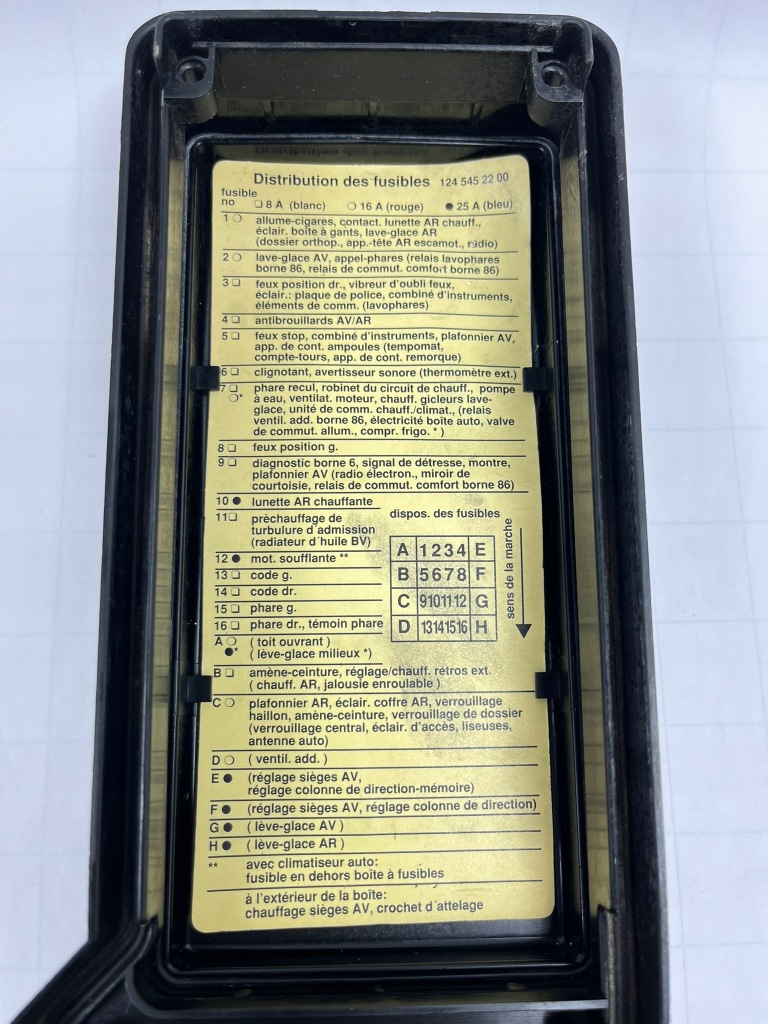 фото №9, Крышка корпус коробка предохранителей mercedes w124 1245400082 1245400182