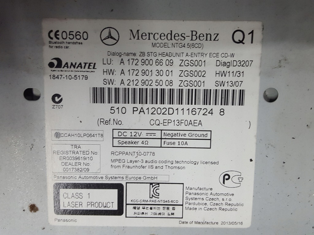 фото №3, Mercedes slk r172 w172 11r- радио навигация a1729006609