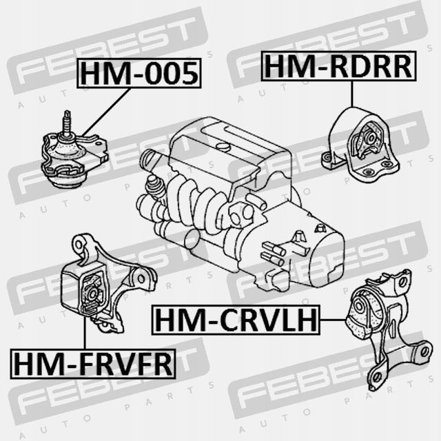 фото №13, Подушка двигателя левая гидравлическая mt honda cr-v ii fr-v febest hm-crvlh