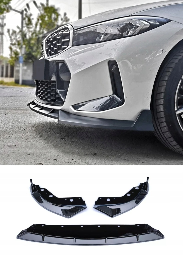 фото №14, Bmw g20 g21 lci lift 2023-2024 + накладка бампера m sport спліттер чорний