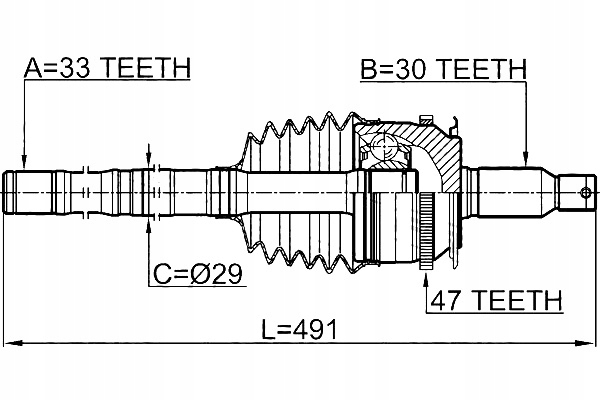 фото №2, Шарнир полуось наружный задний mitsubishi pajero montero sport kh0