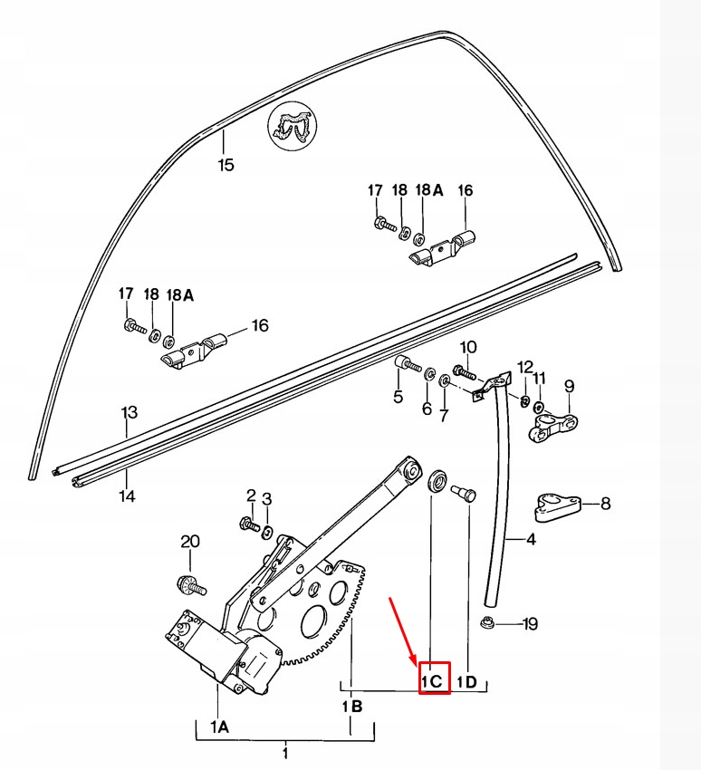 Porsche 928 ролик подъемника передней стекло 92853791800 оригинальная Киев