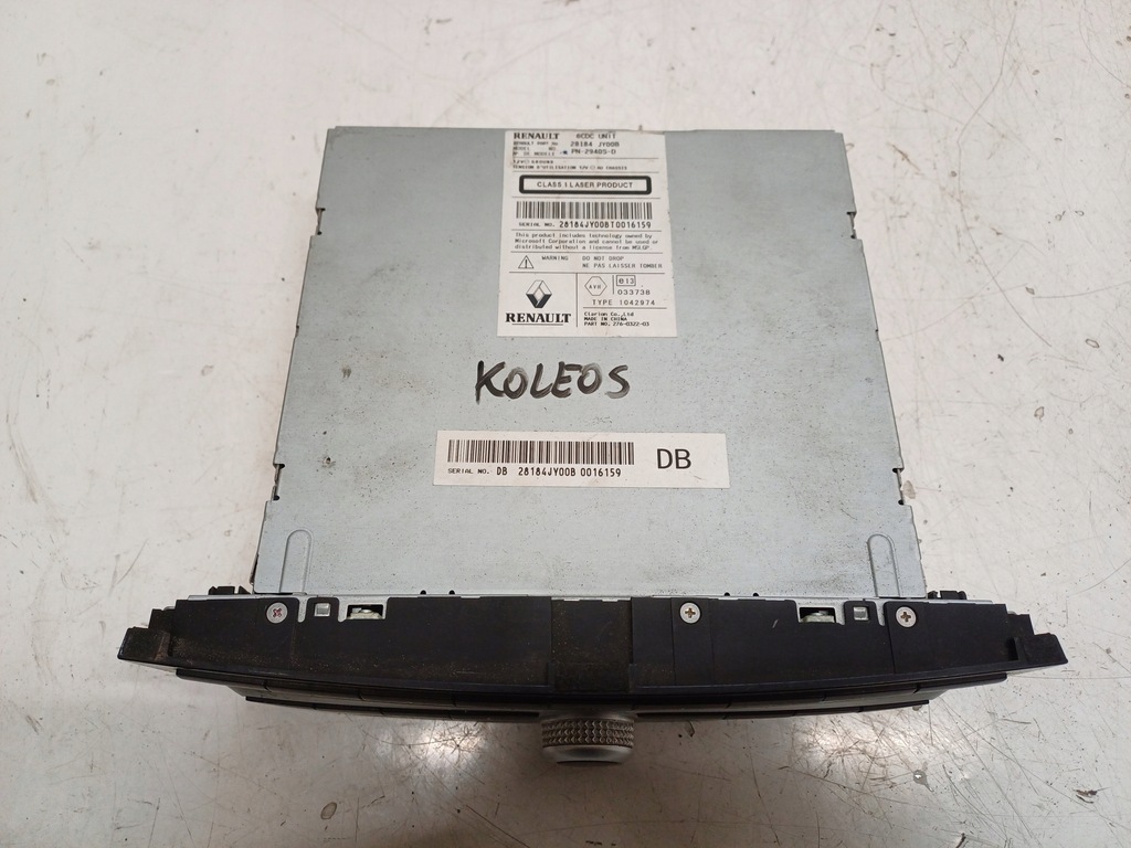 фото №2, Renault koleos 1 i 07- радио cd заводской 28184-jy00b