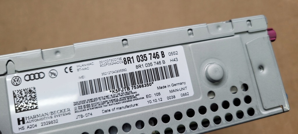 фото №8, S4 b8 lift a4 считыватель навигации mmi 3g+ 8r1035746b a5 q5