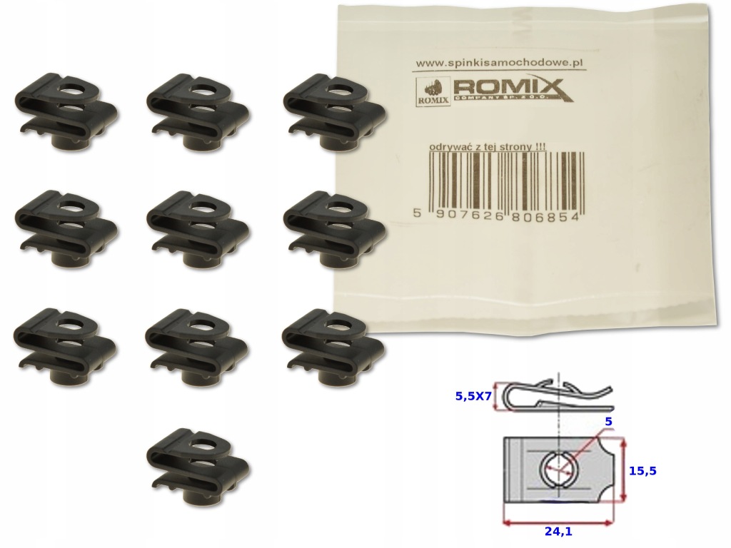 фото №1, Hyundai ix35 10- кліпса кліпса штифт підкрилок 10x