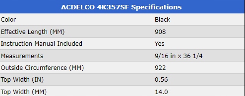 Ремінь обладнання 3.5 3.7 6.0 cadillac cts 16-18 Доставка