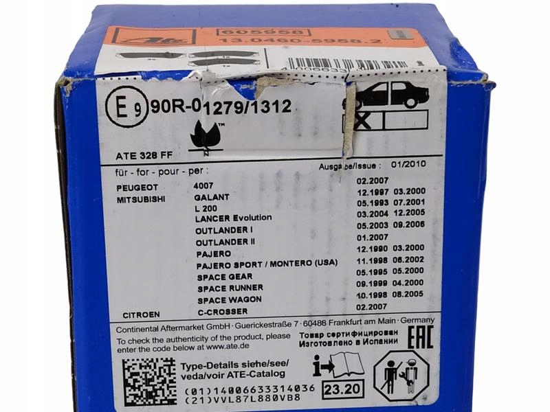 фото №9, Ate гальмівні колодки перед mitsubishi outlander pajero ii