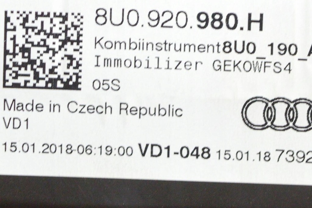 фото №5, Audi q3 8u 1.4 tfsi набор индикаторов спидометр 8u0920980h 110kw mph
