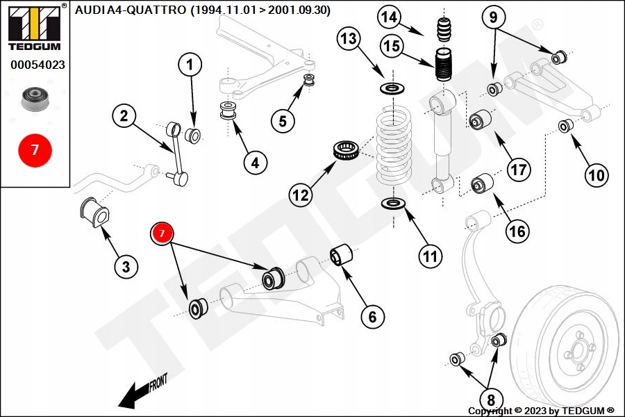 фото №16, Втулка рычага tedgum 00054023 8d0511247