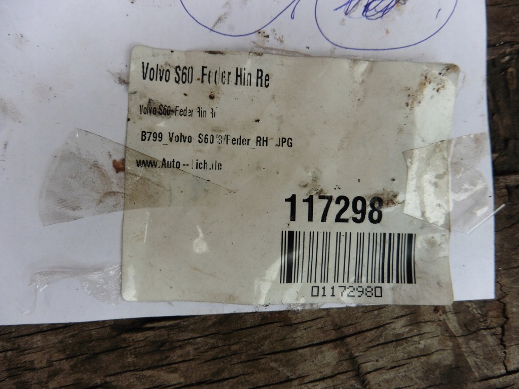 фото №3, Пружина підвіска задня volvo s60 00-09 rok