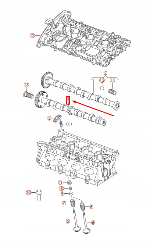 фото №2, Audi a3 8p mk2 впуск розподільний вал 06h109021k