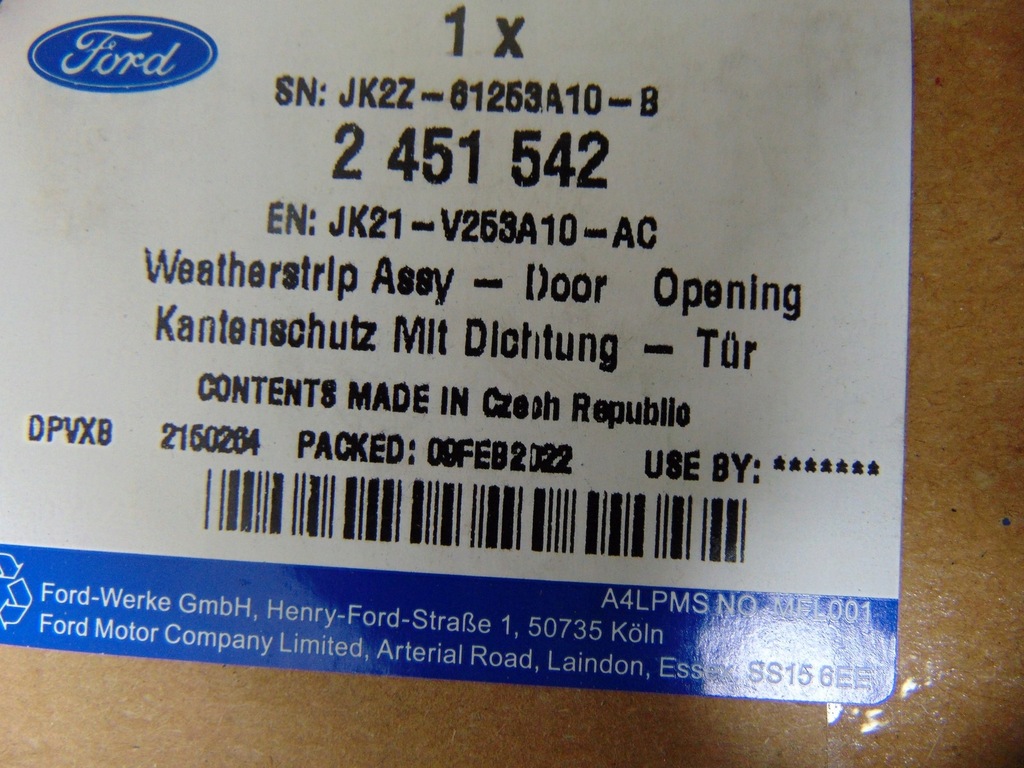 фото №8, Прокладка дверь ford transit custom