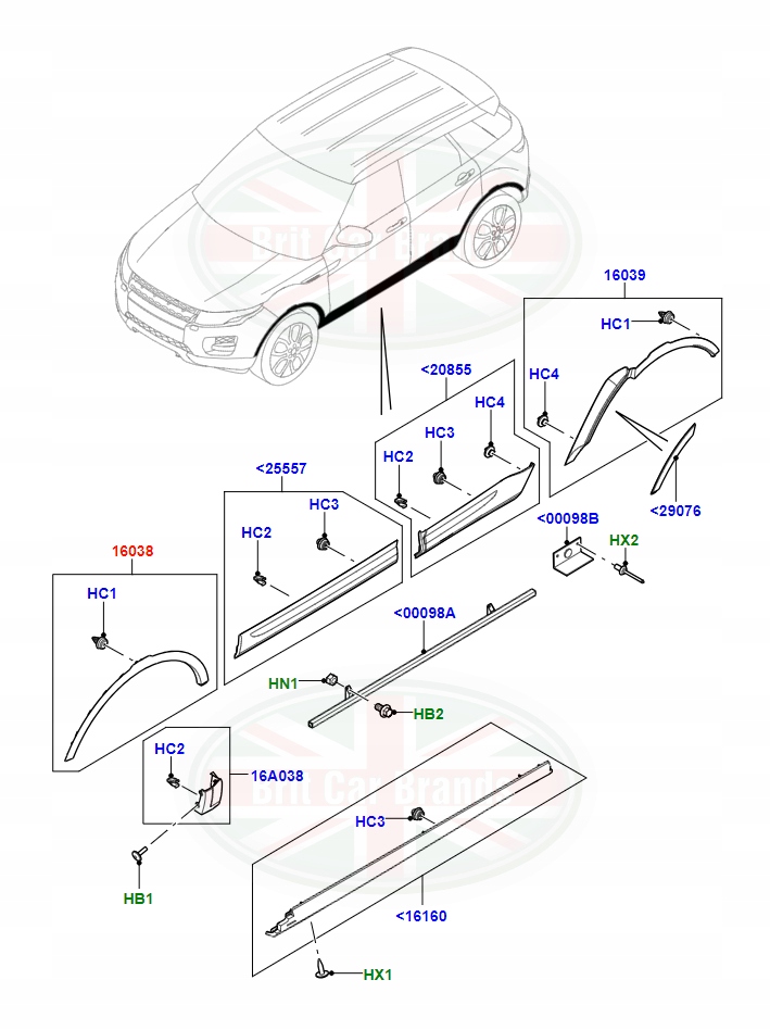 фото №3, Молдинг крыла перед левая land rover range rover evoque l538 lr036053