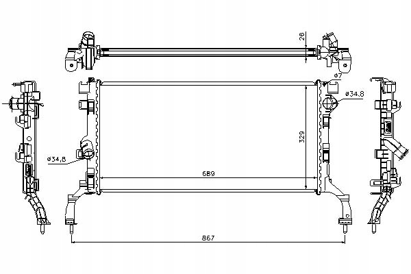 фото №1, Nissens радиатор воды renault laguna iii 1.5 dci