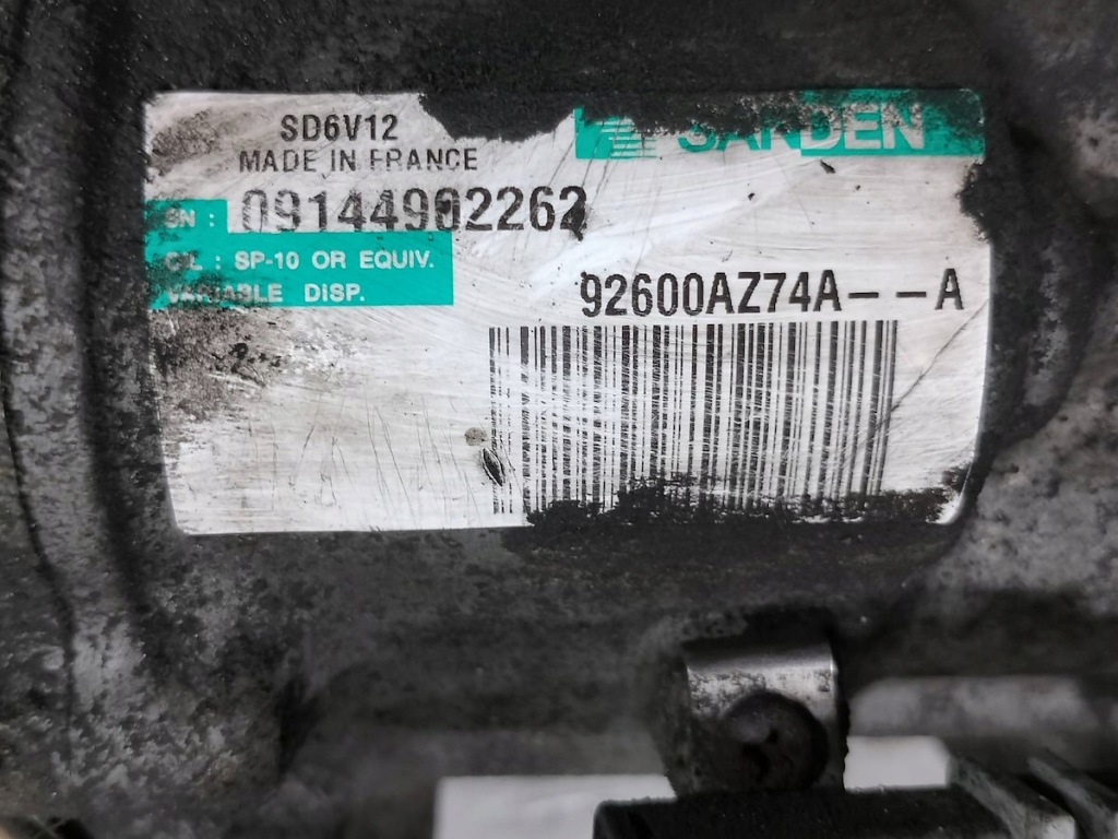 фото №7, Насос, компрессор кондиционера nissan micra k12 92600az74a-a sd6v12 1.5 dci