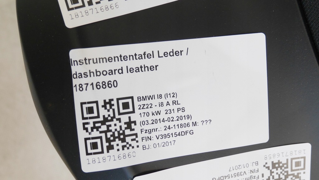 фото №8, Bmw i8 панель приладів приладова консоль шкіра head up uk anglik