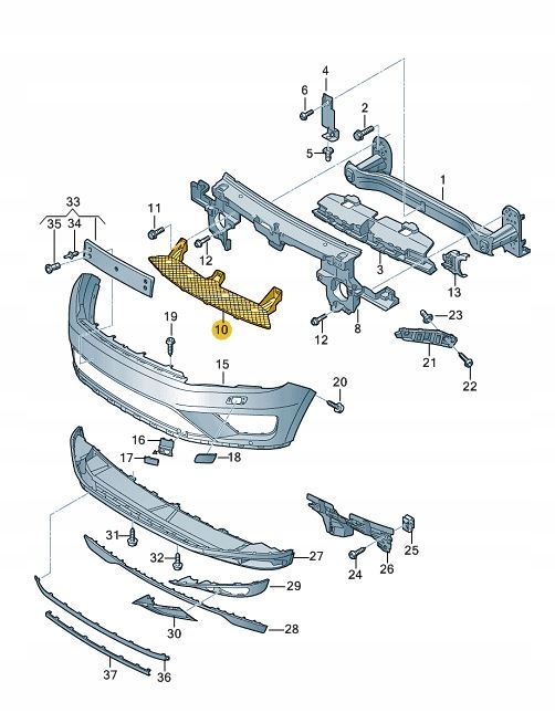 Купить Направляющая кронштейн бампера vw touareg 7p aso