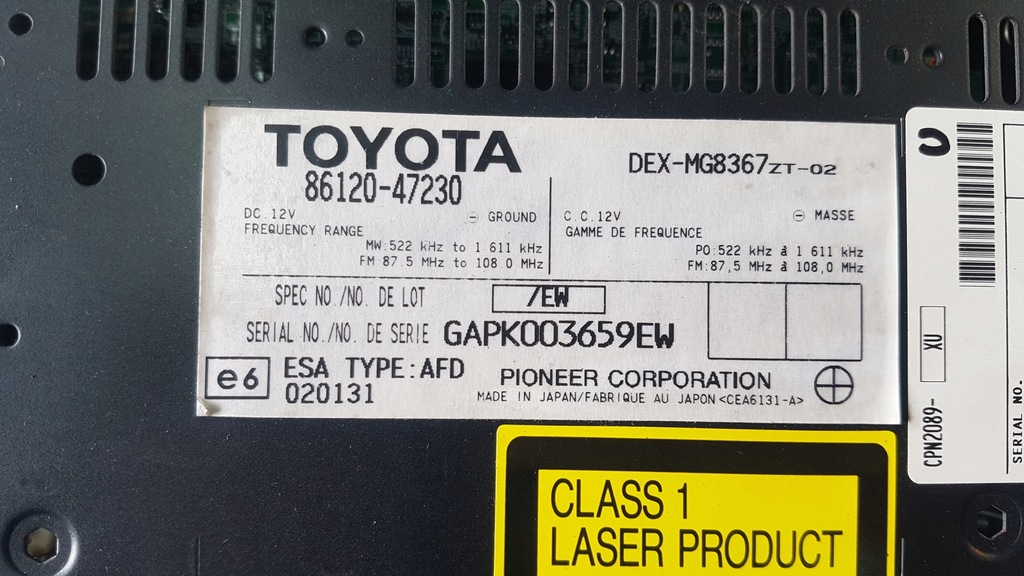 фото №5, Toyota prius ii 03-09 радіо