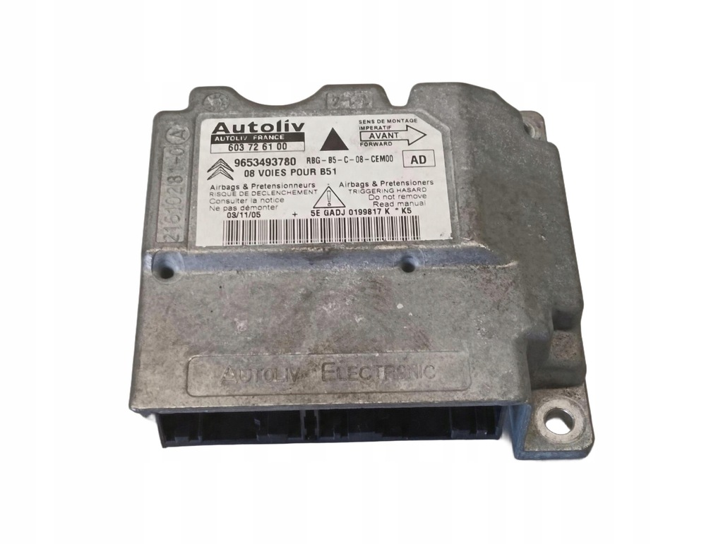 фото №1, Модуль подушка безопасности citroen c4 i picasso 9653493780