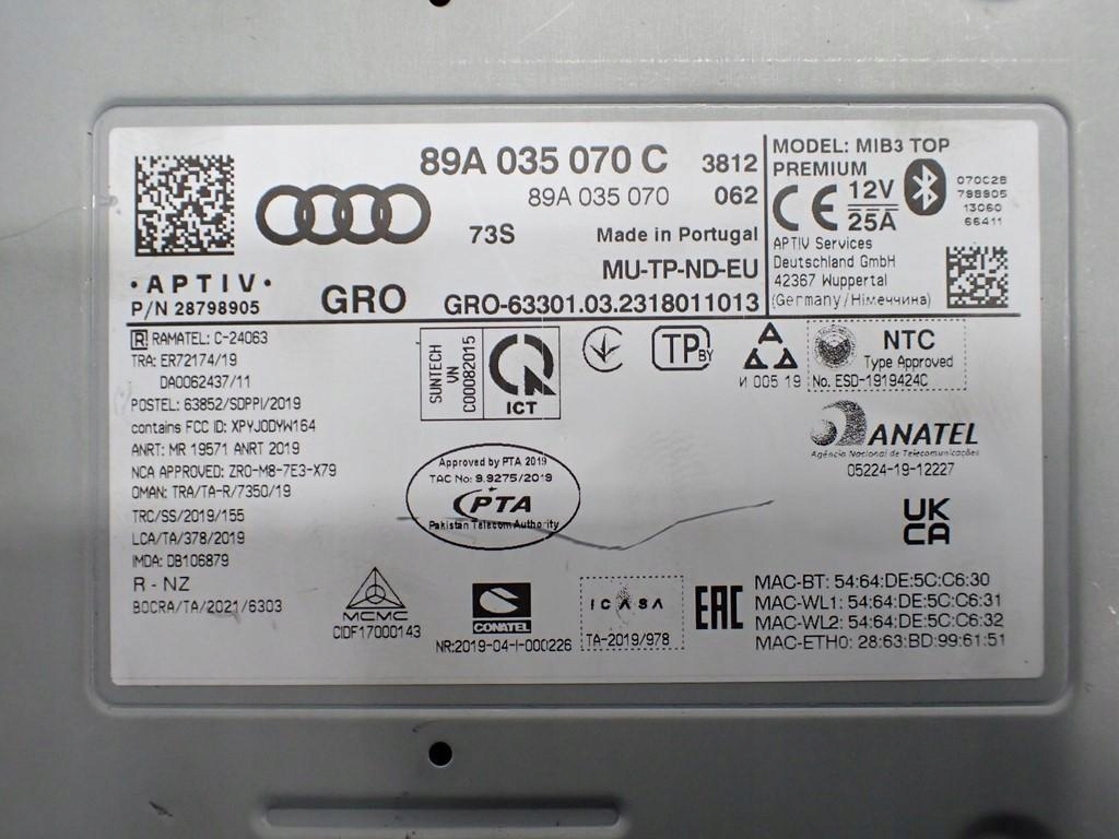 фото №12, Навігація navi радіо дисплей 89a035070c audi q4 e-tron 23r