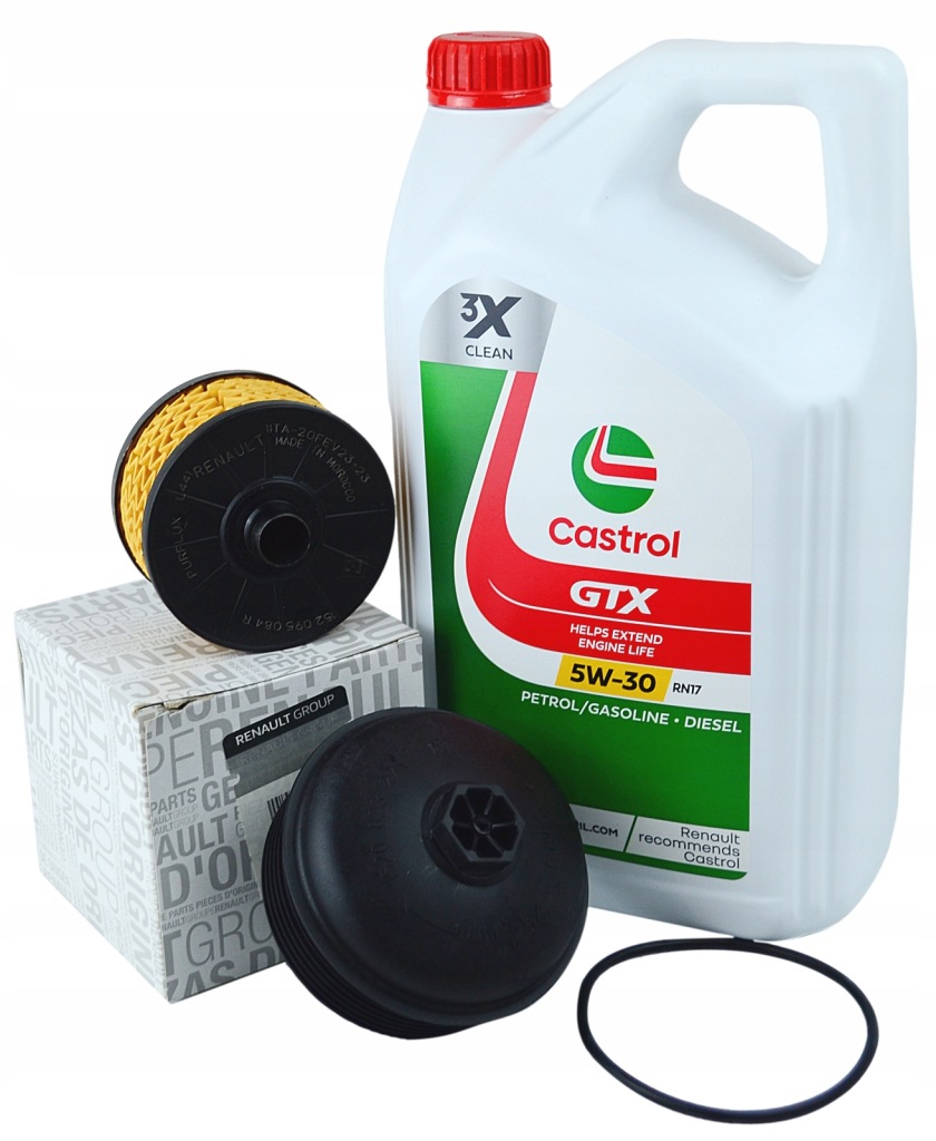 фото №1, Castrol gtx rn17 5w30 5l. фильтр масла корпус renault dacia tce