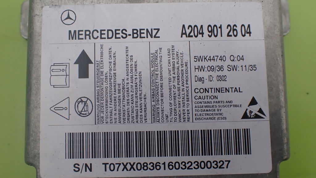 фото №4, Mercedes c w204 датчик модуль подушек a2049012604