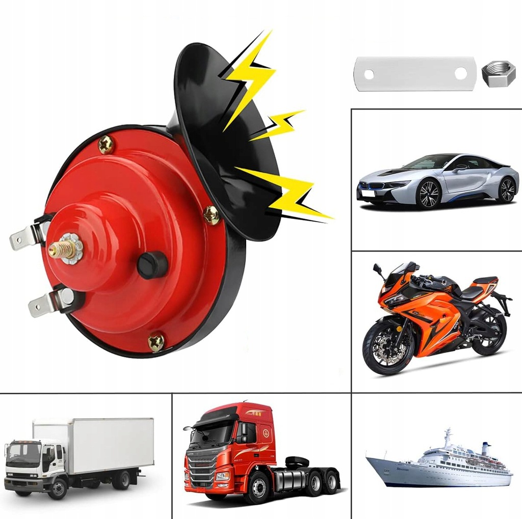 фото №15, 2x гучний клаксон pociągu, електричний róg ślimaka