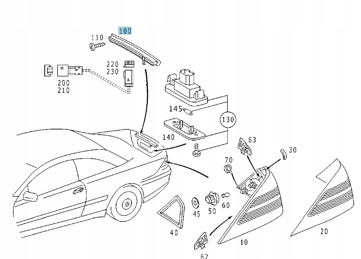 фото №4, Третій світло стоп mercedes cl c215 polift
