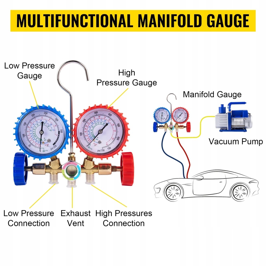 Насос вакуумная 4.8cfm 1720obr/min 5pa с манометр распределителя, 1-4hp Оригинал
