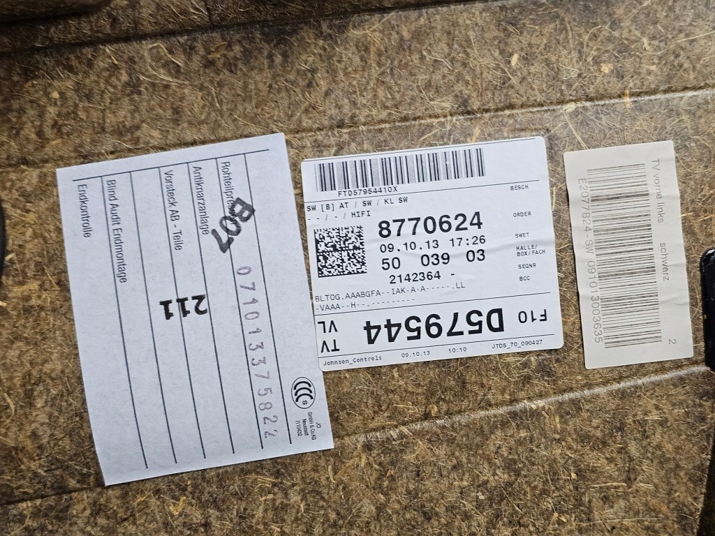 Обшивка дверь обивка левый перед кожа декоративная  bmw f10 5 переключатель Оригинал