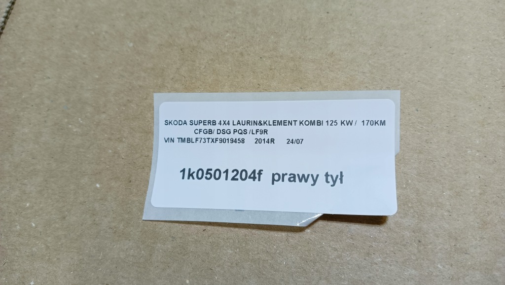 1k0501204f 1k0501203f pół вісь ліва права задні skoda superb 2 4x4 Недорого