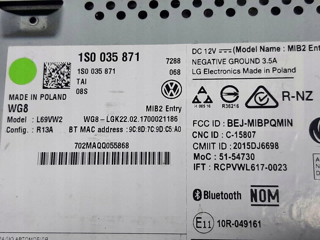 фото №3, Vw up! 2011- радіо навігація станція мультимедійна bluetooth 1s0035871