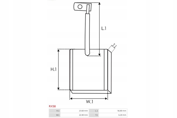 фото №3, Щетка угольная, стартер as-pl rx58