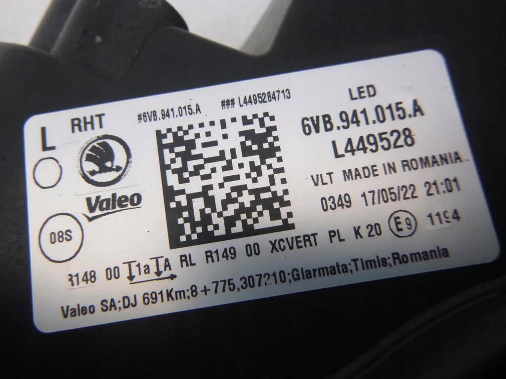 фото №8, Skoda fabia iv mk4 crystal lighting 21- лампа левая