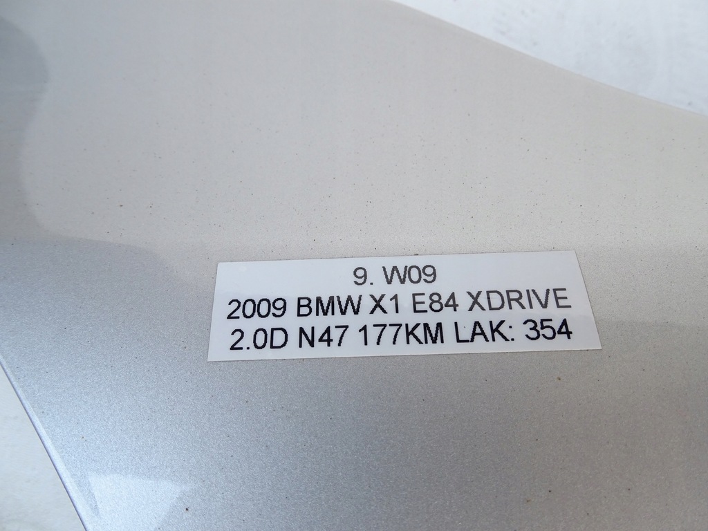 фото №14, Крыло правый перед передний titansilber 354 bmw e84 x1 09-12r